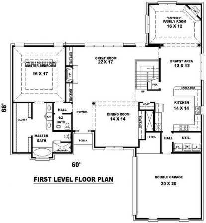 Floorplan 1 for House Plan #053-01339