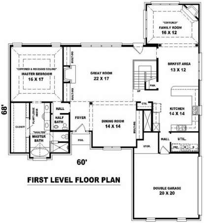Floorplan 1 for House Plan #053-01340