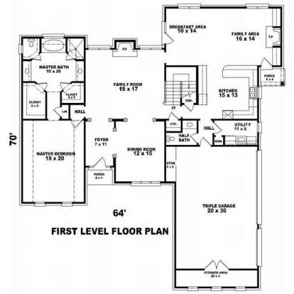Floorplan 1 for House Plan #053-01343