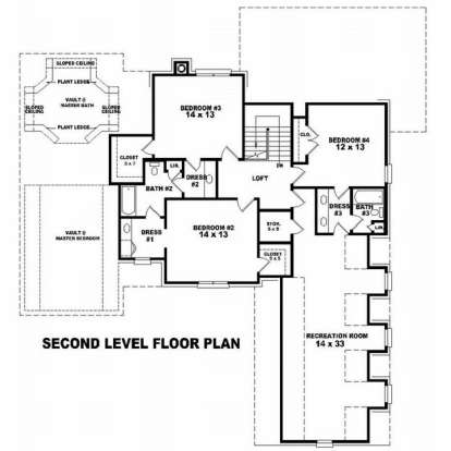 Floorplan 2 for House Plan #053-01343