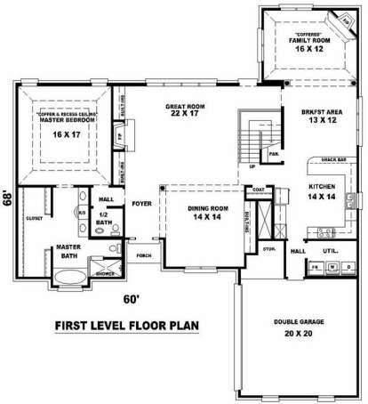 Floorplan 1 for House Plan #053-01344