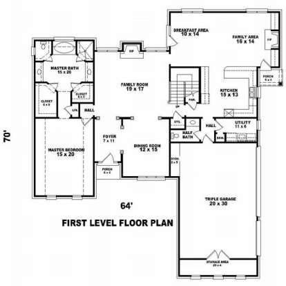 Floorplan 1 for House Plan #053-01347