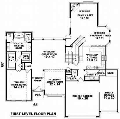 Floorplan 1 for House Plan #053-01348
