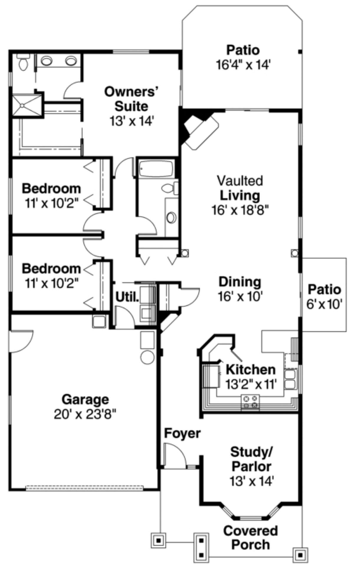 Floorplan for House Plan #035-00232