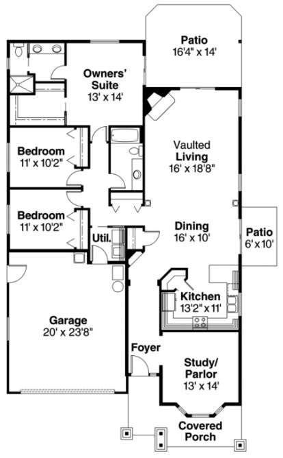 Floorplan for House Plan #035-00232