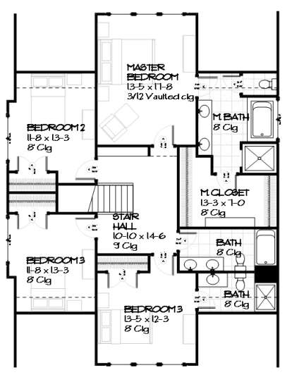 Upper for House Plan #1637-00004