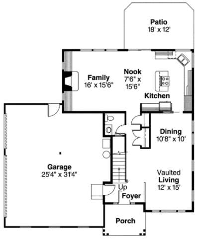 First Floor for House Plan #035-00233