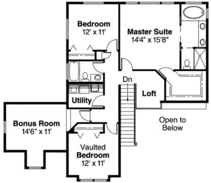 Second Floor for House Plan #035-00233