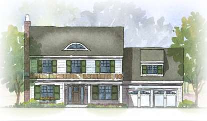 Colonial House Plan #1637-00010 Elevation Photo
