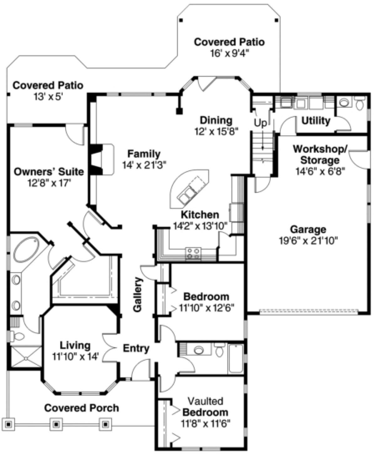 First Floor for House Plan #035-00235
