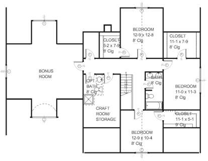 Upper for House Plan #1637-00032