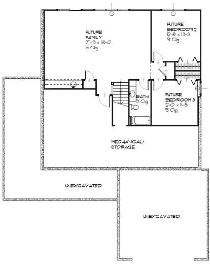 Basement for House Plan #1637-00037