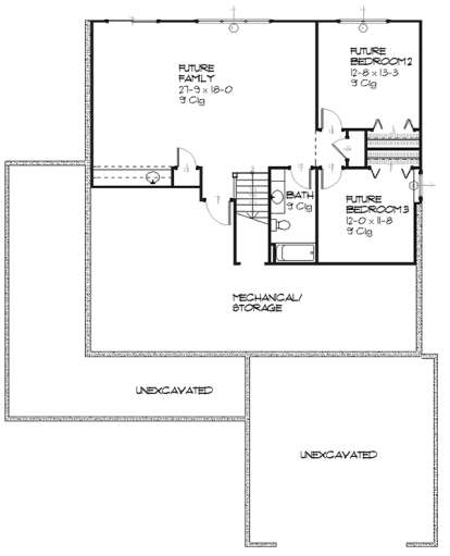Basement for House Plan #1637-00038