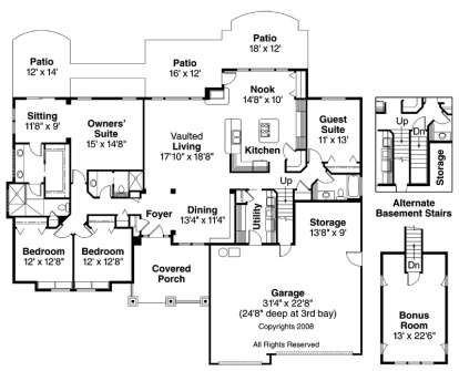 First Floor for House Plan #035-00236