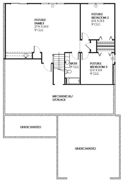 Basement for House Plan #1637-00040
