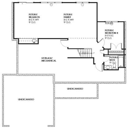 Basement for House Plan #1637-00044