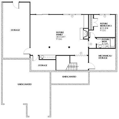 Basement for House Plan #1637-00053