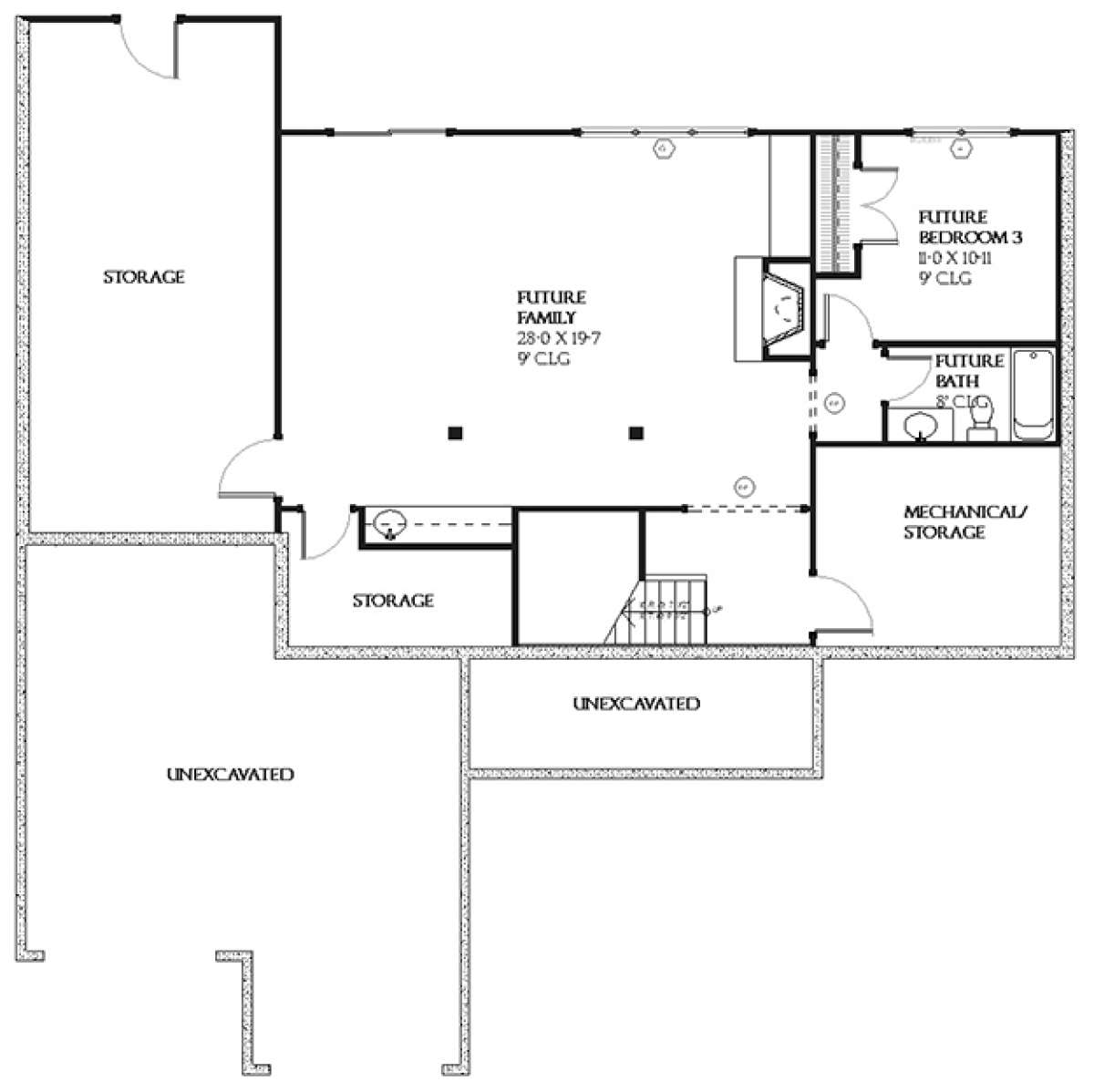 Basement for House Plan #1637-00054