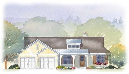 Ranch House Plan #1637-00057 Elevation Photo