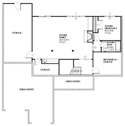 Basement for House Plan #1637-00057