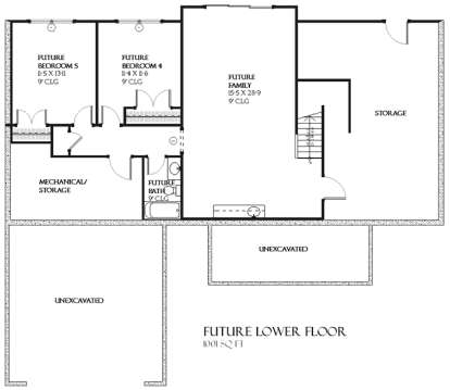 Basement for House Plan #1637-00063