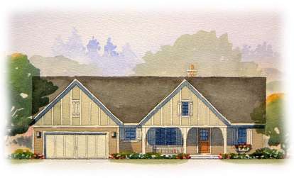 Ranch House Plan #1637-00064 Elevation Photo