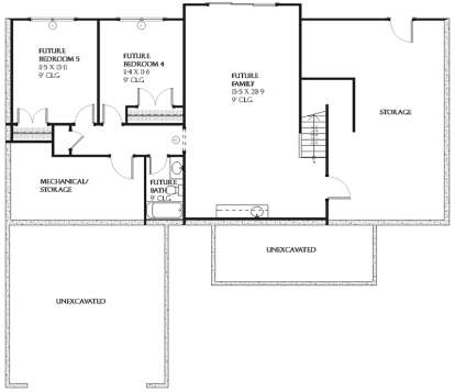 Basement for House Plan #1637-00064
