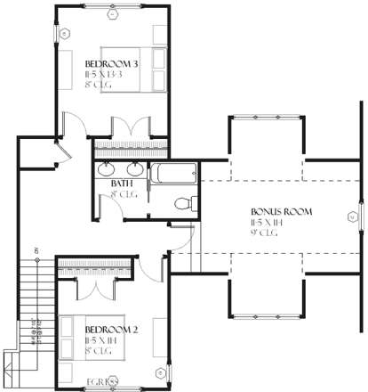 Upper for House Plan #1637-00066