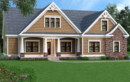 Craftsman House Plan #009-00072 Elevation Photo