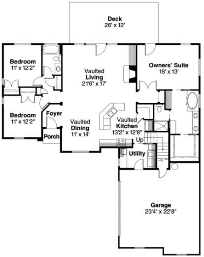 First Floor for House Plan #035-00239