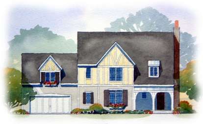 European House Plan #1637-00072 Elevation Photo