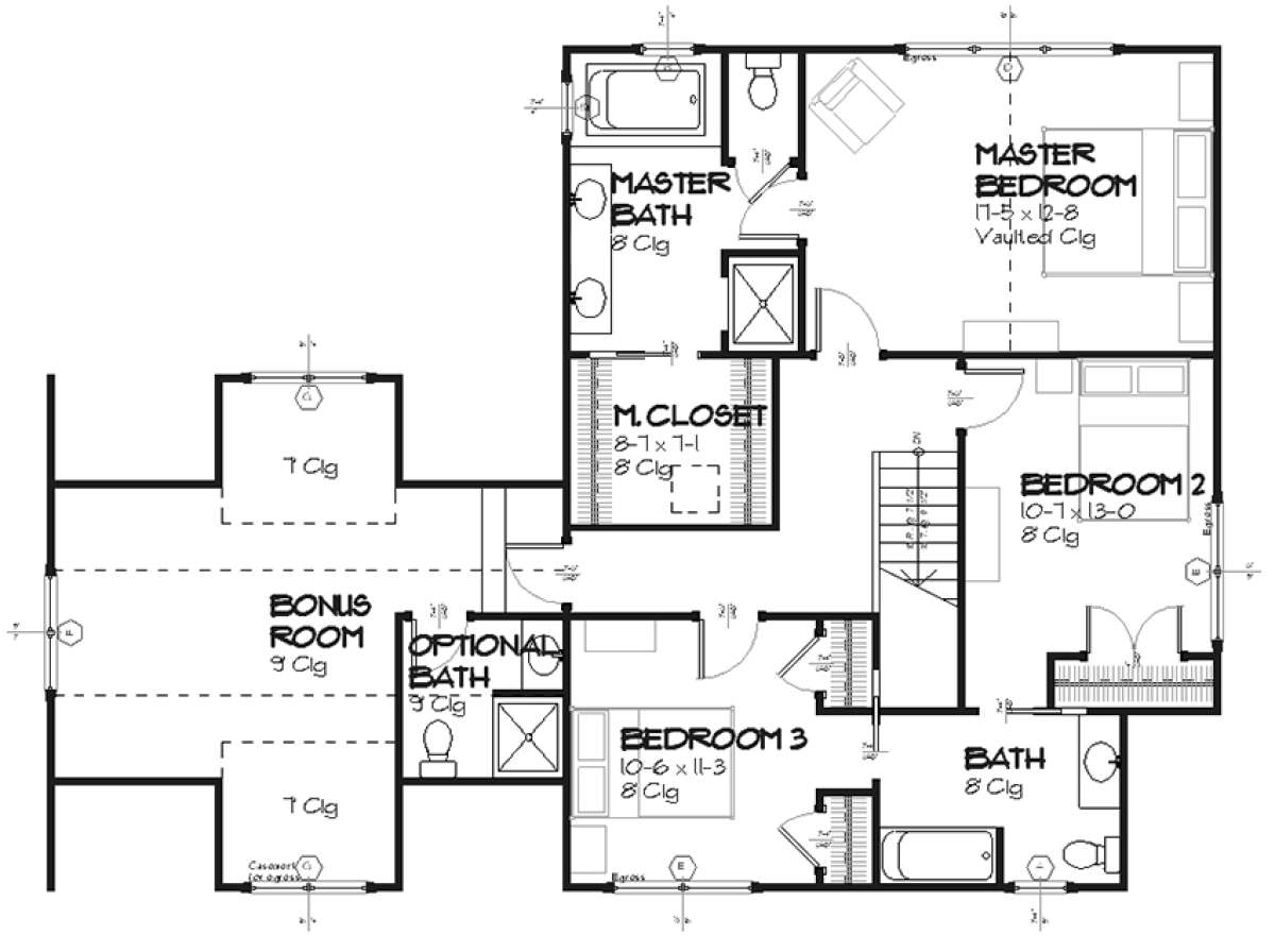 Upper for House Plan #1637-00080