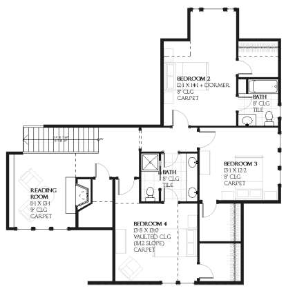 Upper for House Plan #1637-00083