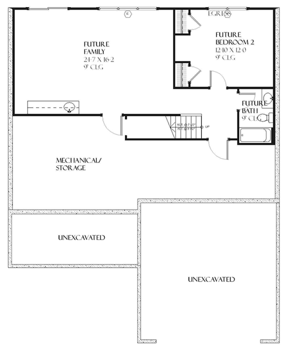 Basement for House Plan #1637-00087