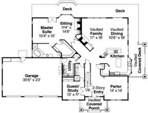 First Floor for House Plan #035-00241