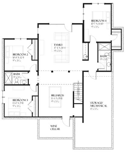 Basement for House Plan #1637-00093