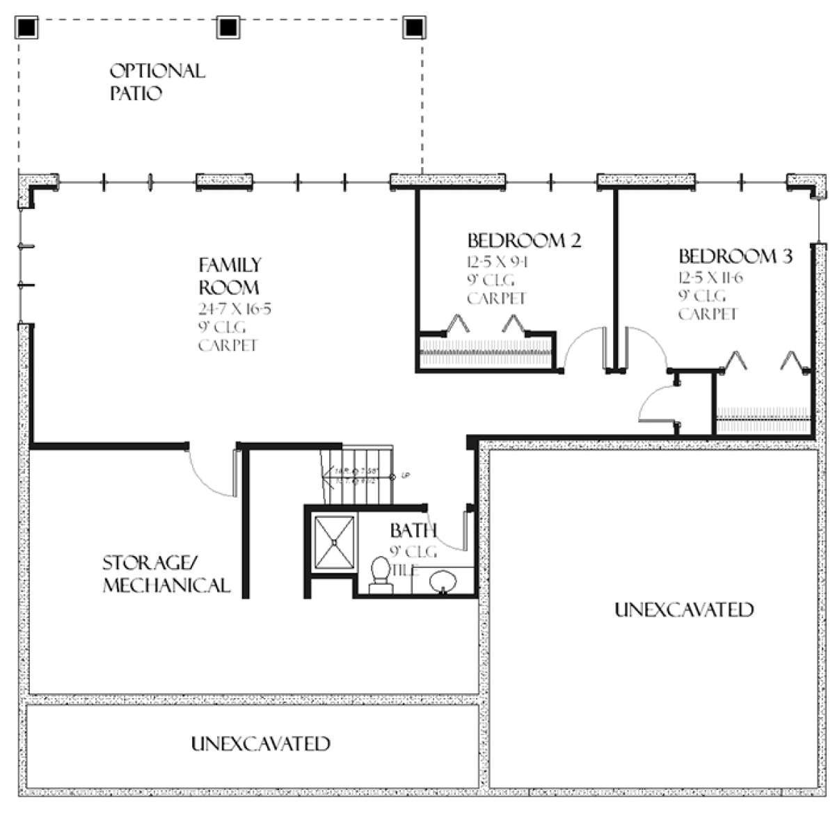 Basement for House Plan #1637-00094