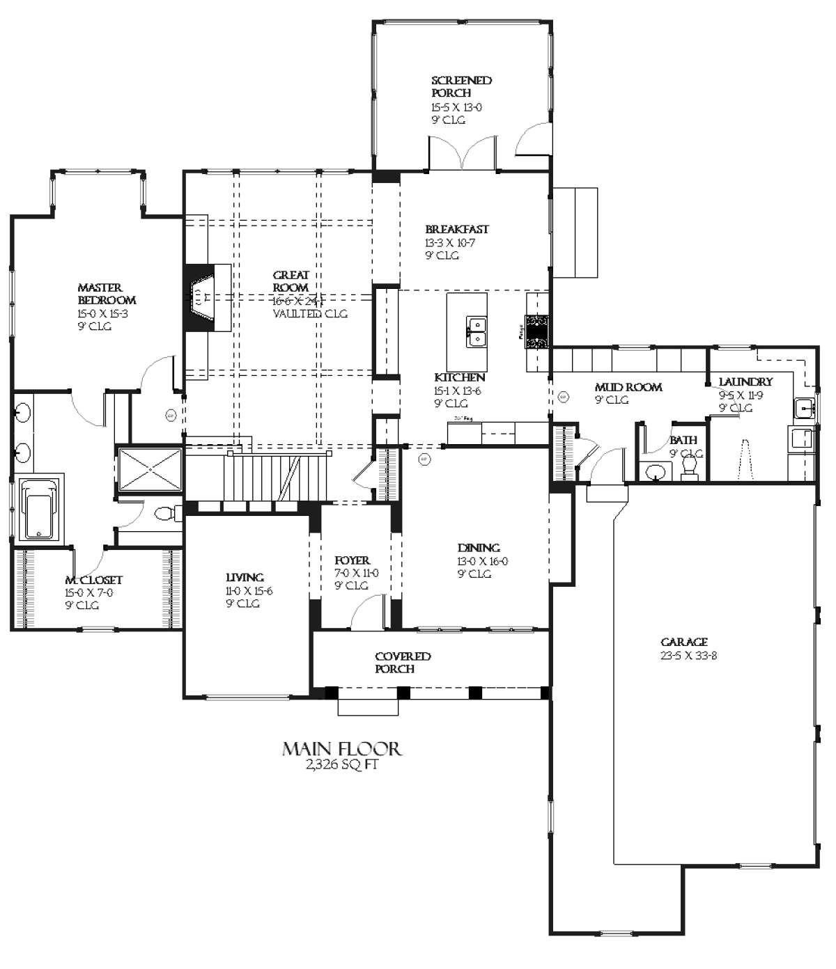 Floorplan 1 for House Plan #1637-00101