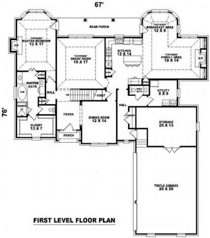 Floorplan 1 for House Plan #053-01351