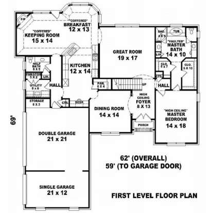 Floorplan 1 for House Plan #053-01355