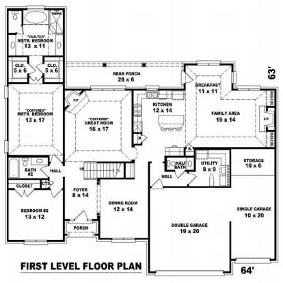 Floorplan 1 for House Plan #053-01356