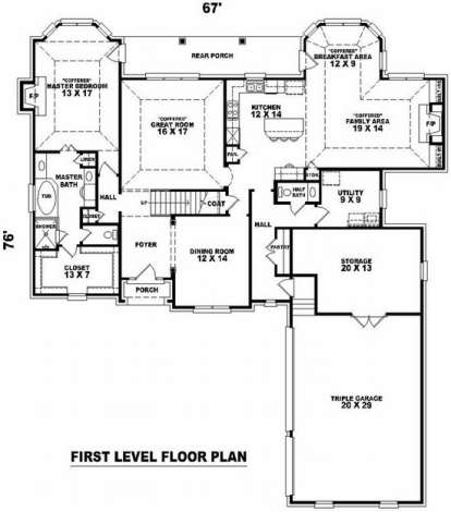 Floorplan 1 for House Plan #053-01357