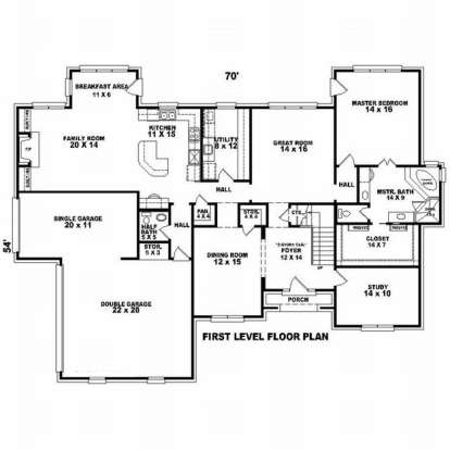 Floorplan 1 for House Plan #053-01358