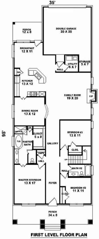 Floorplan 1 for House Plan #053-01362