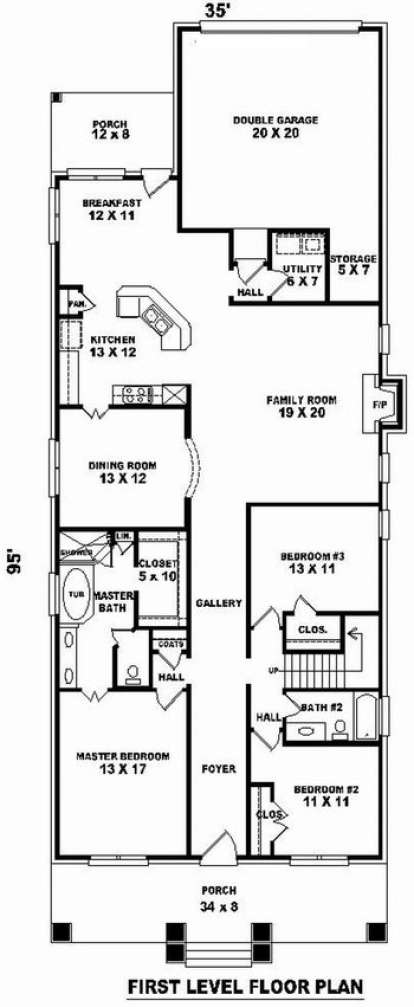 Floorplan 1 for House Plan #053-01363