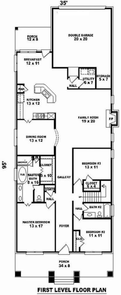 Floorplan 1 for House Plan #053-01364