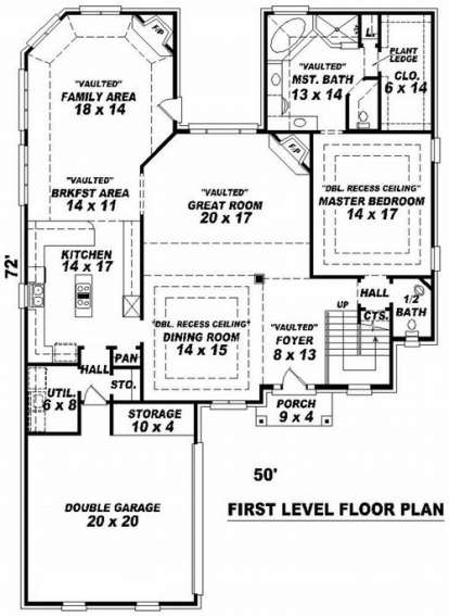 Floorplan 1 for House Plan #053-01366