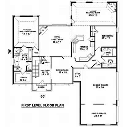 Floorplan 1 for House Plan #053-01370