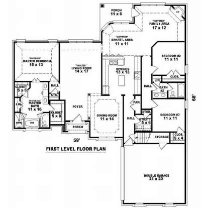 Floorplan 1 for House Plan #053-01371