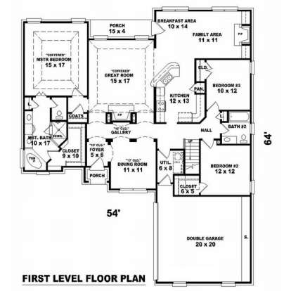 Floorplan 1 for House Plan #053-01376